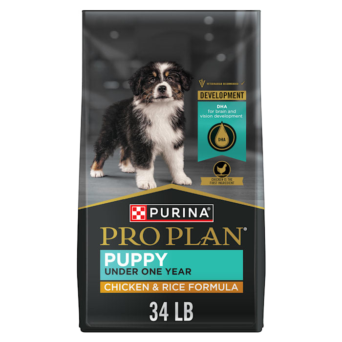 Purina Pro Plan Puppy Dry Dog Food  High Protein Muscle Support Chicken & Rice Formula  34 lb Bag