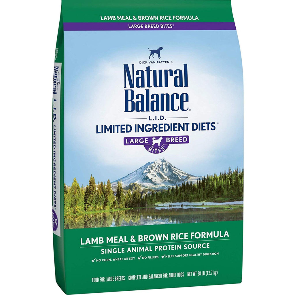 Natural Balance L.I.D. Lamb & Brown Rice Large Breed Bites Dry Dog Food, 26-28 lb