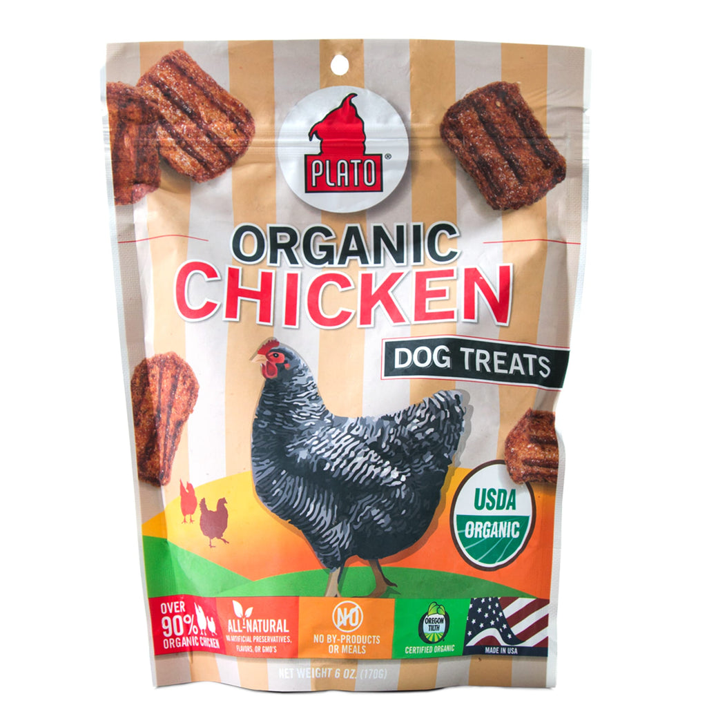 Plato Original Real Strips Organic Chicken Recipe Dog Treats, 6 oz