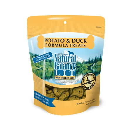Natural Balance L.I.T. Limited Ingredient Dog Treats, Duck and Potato, Crunchy Biscuits, 28 oz