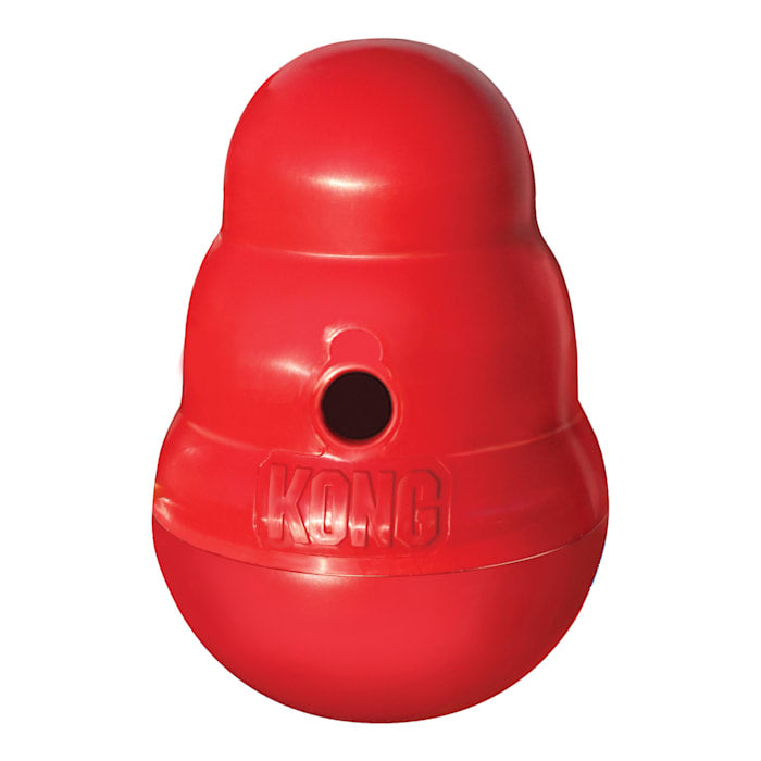 KONG Wobbler Treat Dispensing Dog Toy - Large, Red - Interactive Puzzle Feeder for Dogs