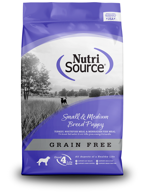 NutriSource Grain Free Small/Medium Breed Puppy Food - Turkey & Whitefish Recipe - 15lb Bag