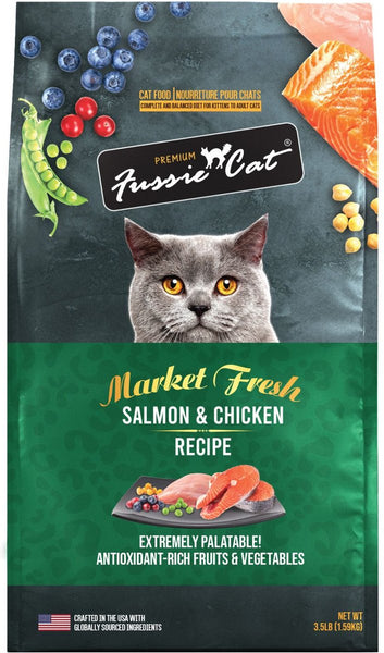 Fussie Cat Market Fresh Salmon & Chicken Dry Cat Food, 3.5 lb - Grain Free Formula