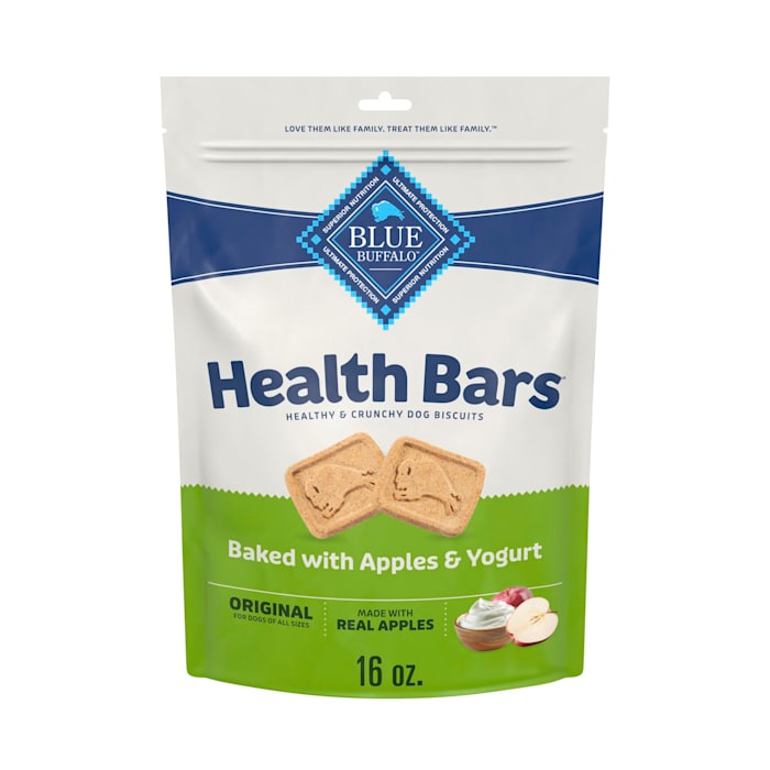 Blue Buffalo Health Bars Dog Treats, Apple & Yogurt Flavor, 16 oz Bag, Natural Crunchy Biscuits