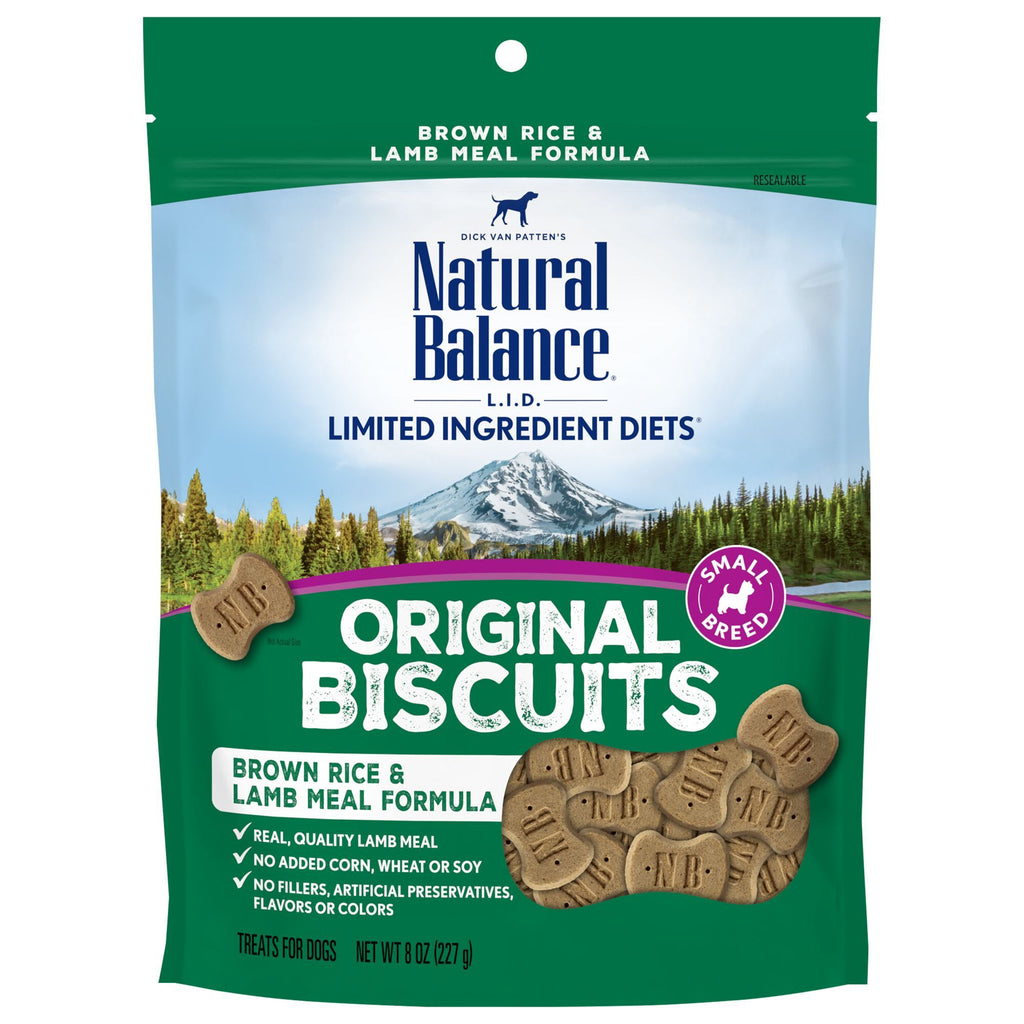Natural Balance L.I.T. Limited Ingredient Treats Brown Rice & Lamb Meal Formula, 8 oz Dog Treats