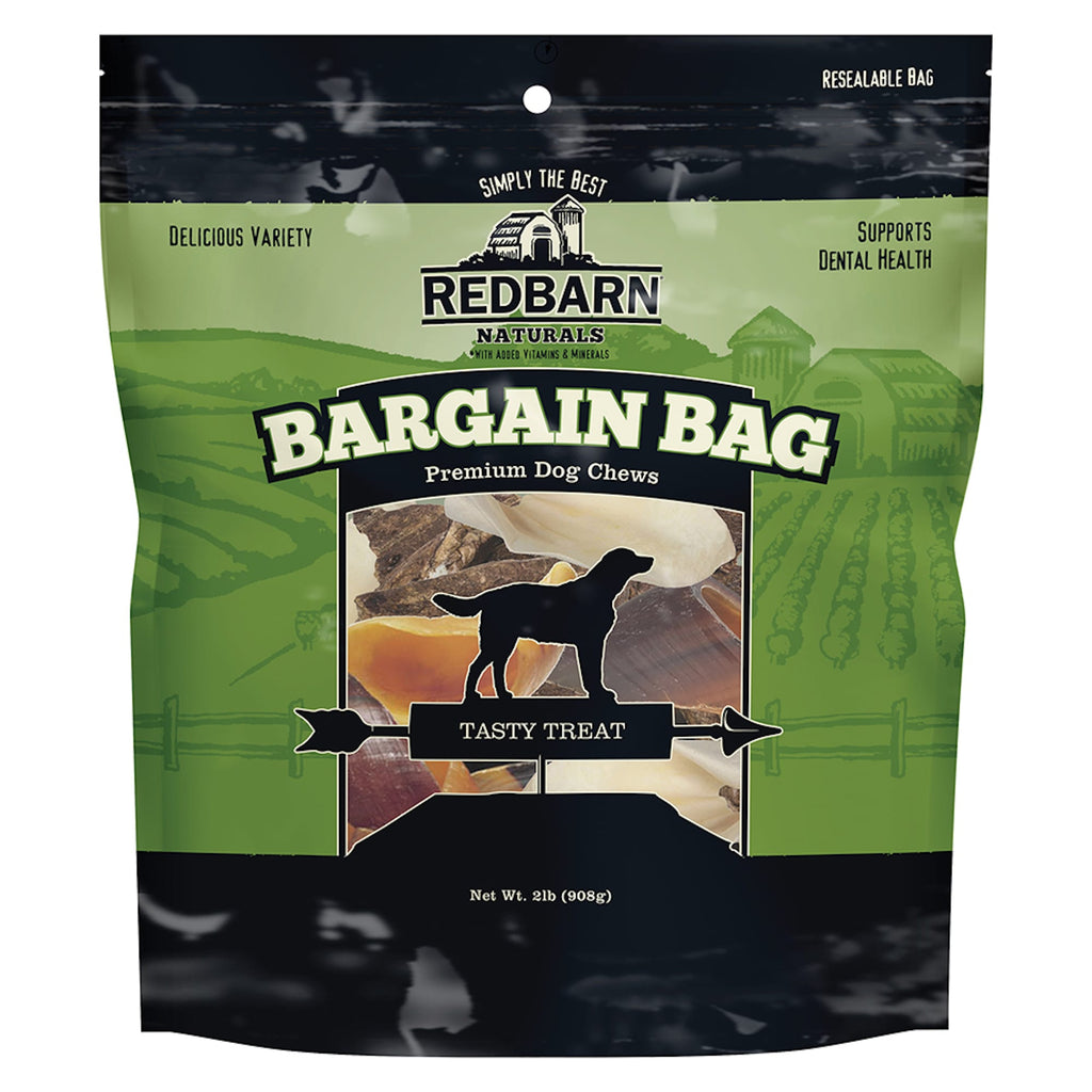 Redbarn Naturals Bargain Bag Dog Treats, 2 lb - Mixed Chews & Flavors Variety