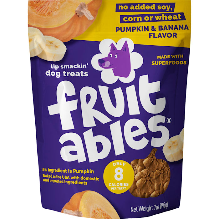 Fruitables Pumpkin & Banana Crunchy Dog Treats, 7 oz - Healthy & Delicious!