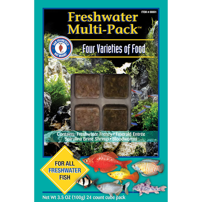San Francisco Bay Brand Frozen Freshwater Multipack Cubes - 3.5oz (100g) Fish Food
