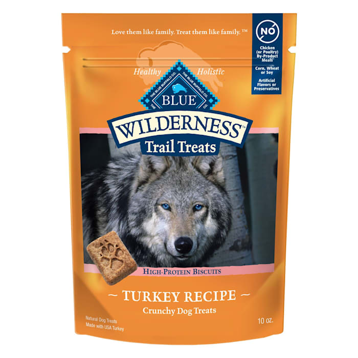 Blue Buffalo Wilderness Trail Treats Turkey Biscuits - Grain Free, High Protein Dog Treats - 10 oz Bag