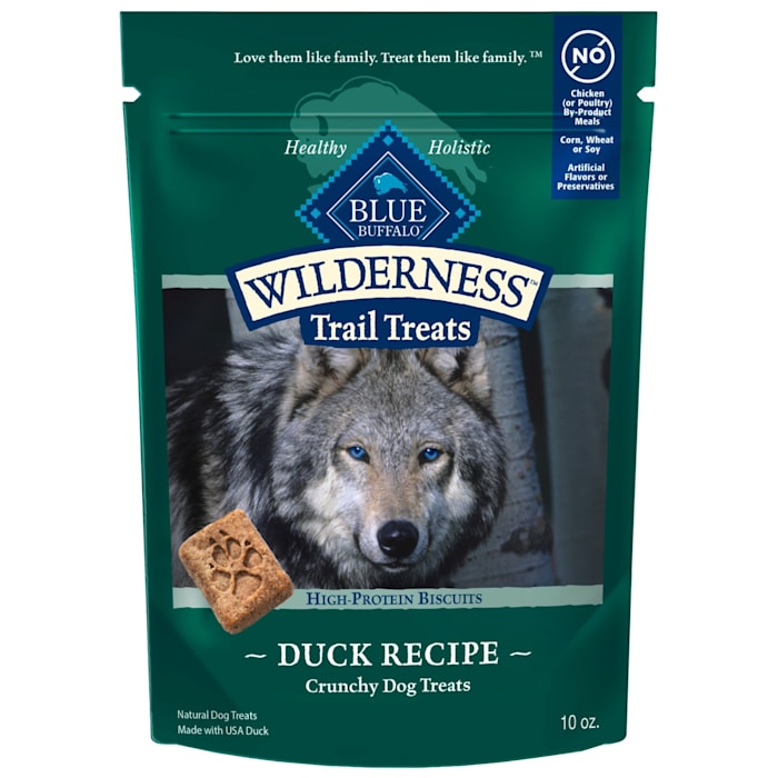 Blue Buffalo Wilderness Trail Treats Duck Biscuits - Grain Free, High Protein, 10 oz Dog Treats