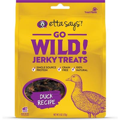 Etta Says Go Wild! Jerky Treats - Duck Recipe - 6 oz Dog Treats