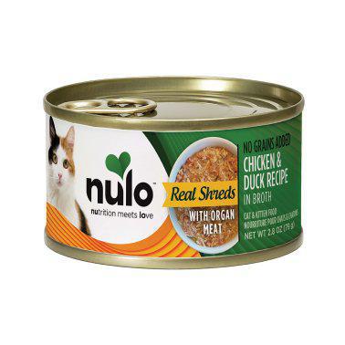 Nulo Cat & Kitten Food, Real Shreds Chicken & Duck with Organ Meats, 2.8oz Can