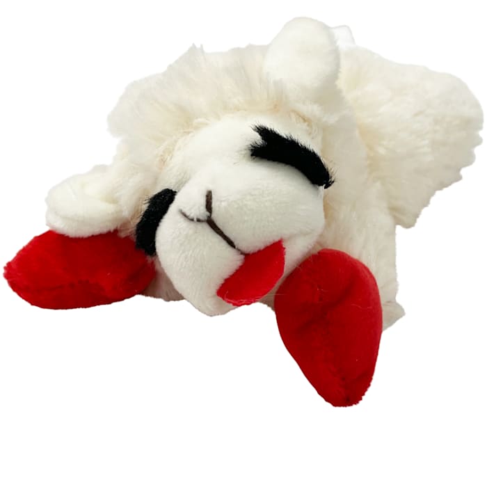 Multipet Lamb Chop Dog Toy - 6 Inch Plush Squeaky Toy for Small Dogs & Puppies