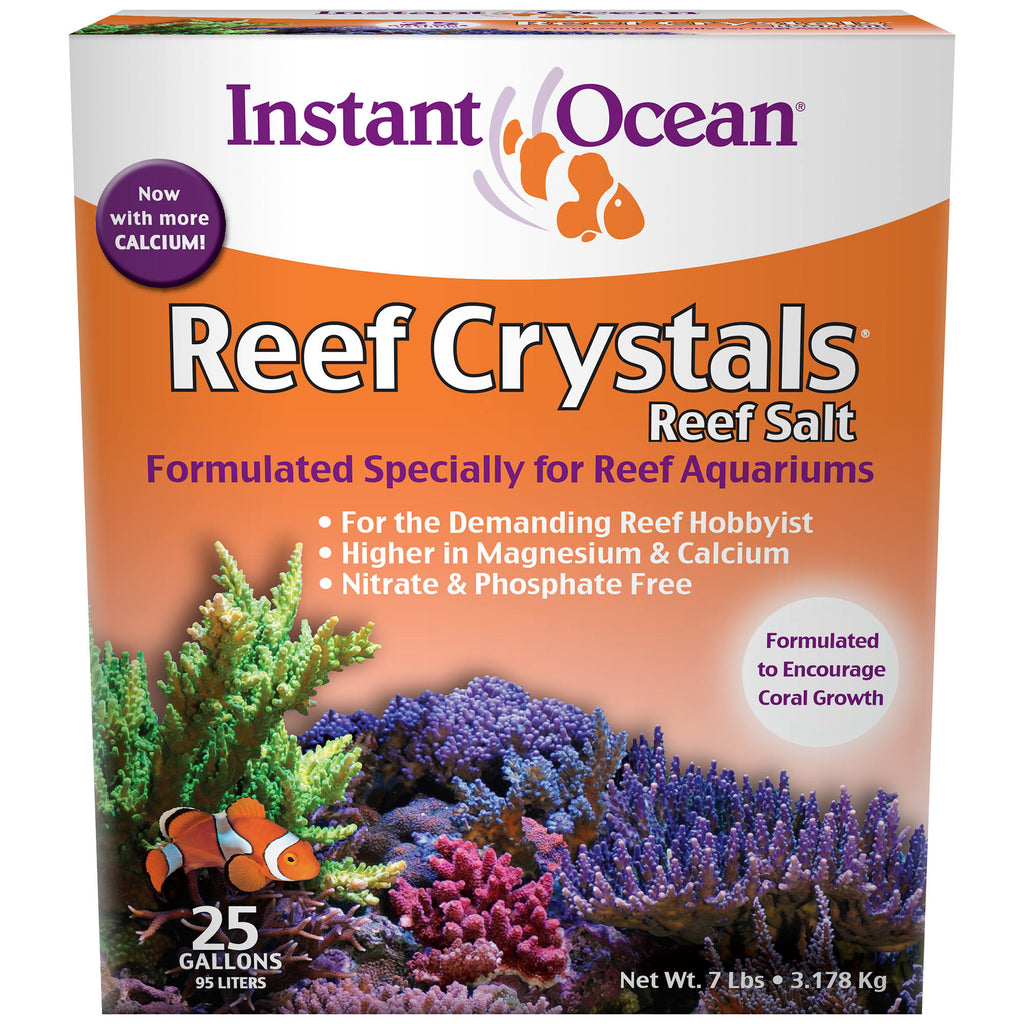 Instant Ocean Reef Crystals Reef Salt - 25 Gallon Mix, Enriched Formula for Saltwater Aquariums