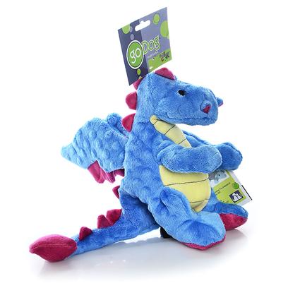 GoDog Baby Dragon Lime Green Plush Dog Toy Large Chew Guard