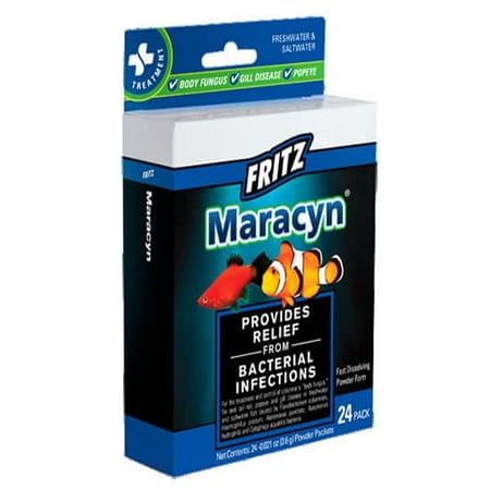 Fritz Aquatics Mardel Maracyn - Antibacterial Fish Medication - 24 Count