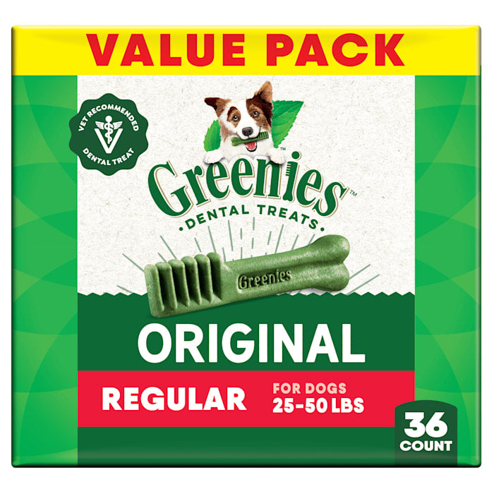 Greenies Original Dental Dog Chews - Regular Value Pack - 36 Treats - (Dogs 25-50 lbs)