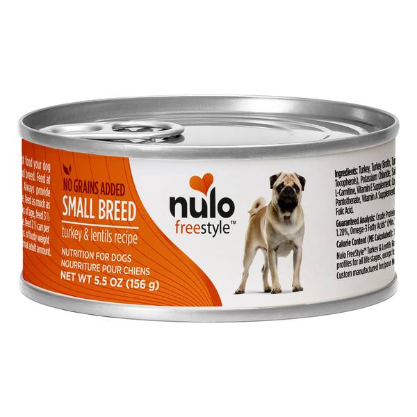 Nulo FreeStyle Small Breed Turkey & Lentil Pate Grain-Free Wet Dog Food, 5.5 oz Can