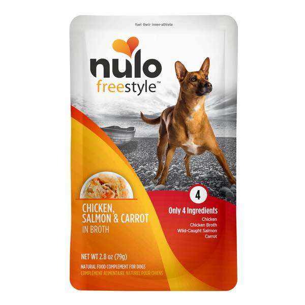 Nulo FreeStyle Dog Food Topper - Chicken, Salmon & Carrot in Broth, 2.8 oz Pouch