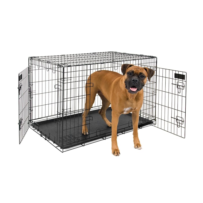 Petmate 2 Door Training Retreat Wire Dog Kennel - Black - 42 inch - 70-90 lbs