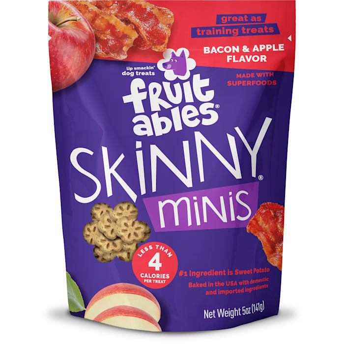 Fruitables Skinny Minis Apple Bacon Flavor Soft Baked Dog Treats - 5 oz