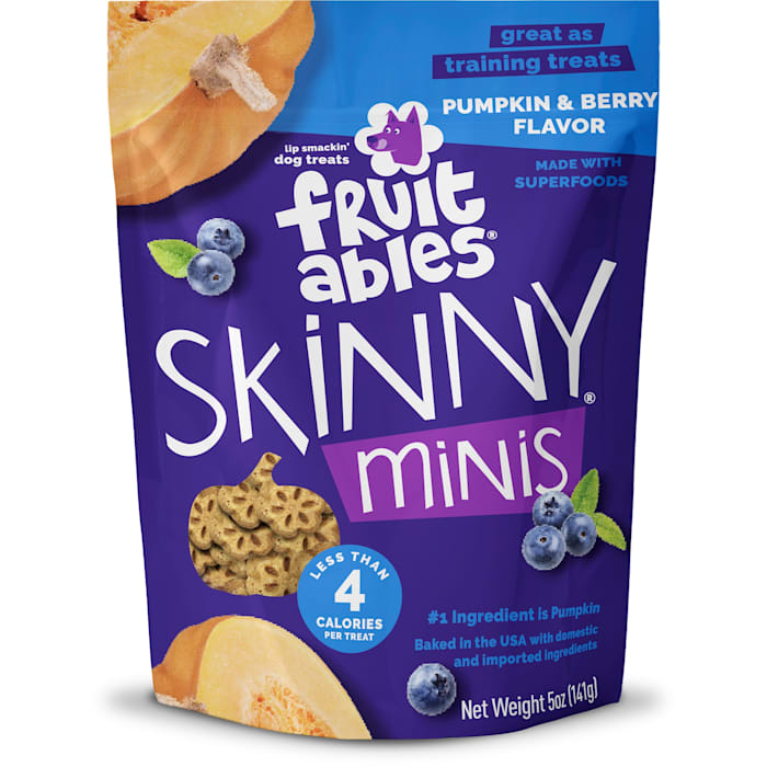 Fruitables Skinny Minis Dog Treats, Pumpkin & Berry Flavor, Soft & Chewy, Low Calorie, 5 oz