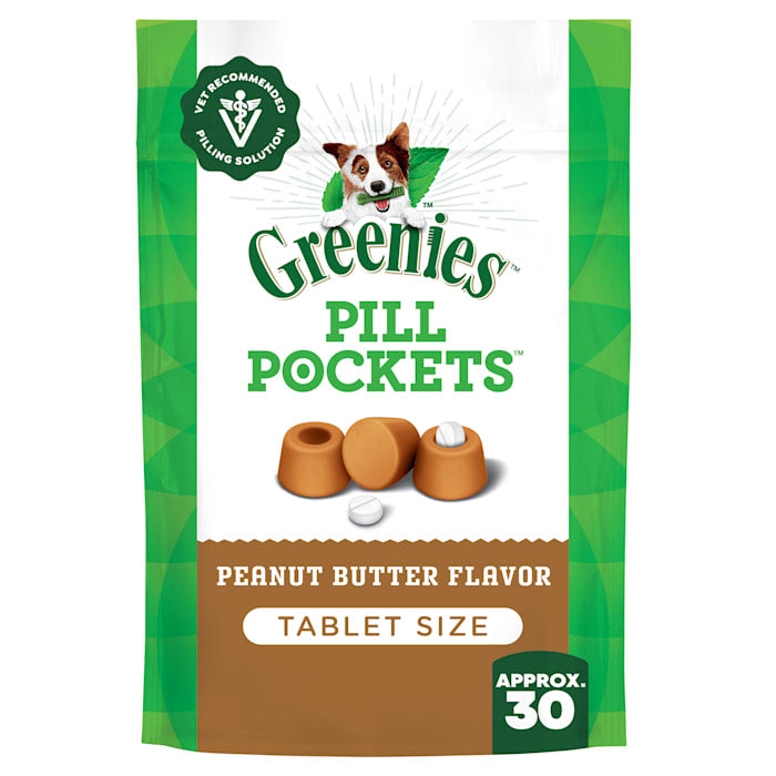 Greenies Pill Pockets for Dogs, Tablet Size, Peanut Butter Flavor, 3.2 oz (30 Treats)