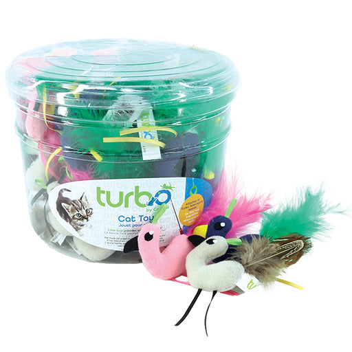 Coastal Turbo Cat Toy Bird with Feather Tail