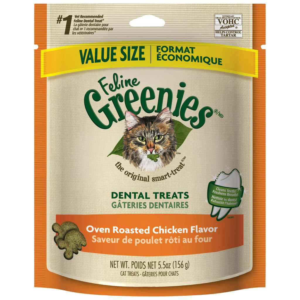 Feline Greenies Dental Cat Treats  Oven Roasted Chicken F...