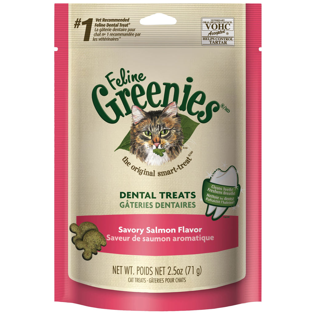 FELINE GREENIES Dental Natural Cat Treats Savory Salmon F...
