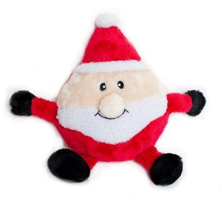 ZippyPaws Holiday Brainey Santa Squeaky Plush Dog Toy