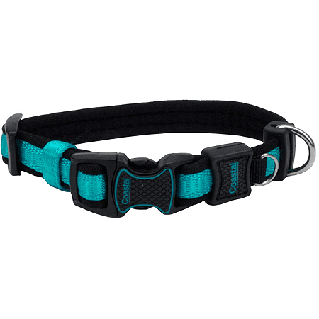 Coastal Inspire Adjustable Dog Collar - Aqua - 5/8" x 10-14" - Small Pet Collar