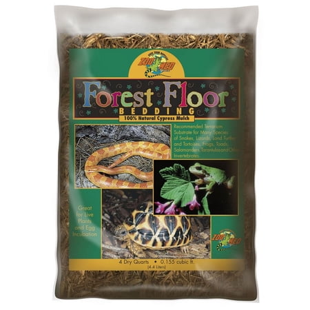 Zoo Med Forest Floor Natural Cypress Mulch Reptile Bedding, 4 Qt Terrarium Substrate