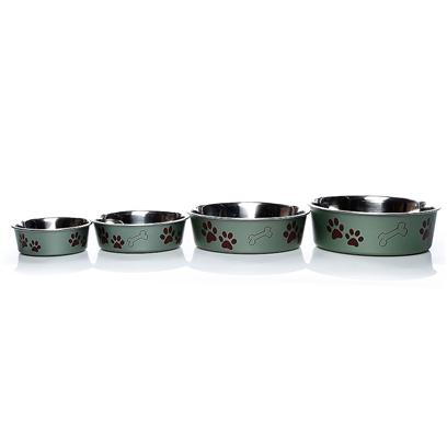 Loving Pets Metallic Bella Bowl Dog Bowl, Small, 1 Pint, Artichoke