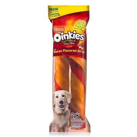 Hartz Oinkies Pig Skin Twists with Bacon Flavored Wrap