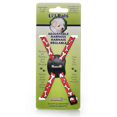 Li'l Pals Nylon Adjustable Dog Harness - Neon Pink - 6-10"