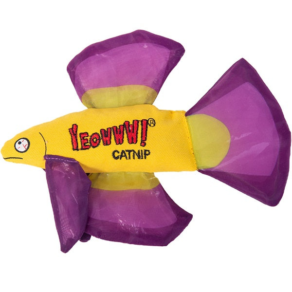 Yeowww! Mo Betta Fish Cat Toy - Purple - with Organic Catnip