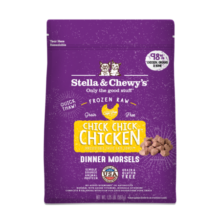 Stella & Chewy's Chick Chick Chicken Dinner Morsels Raw Frozen Cat Food, 1.25 lb