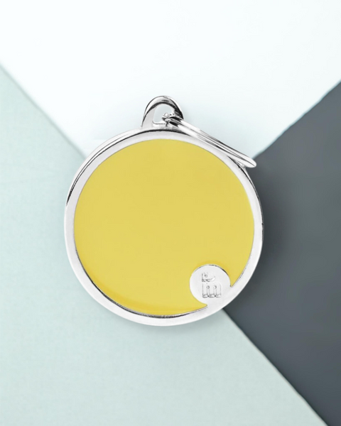 MyFamily Basic Handmade Small Circle Pet ID Tag - Yellow