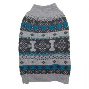 Fashion Pet Nordic Knit Sweater - Large, Grey