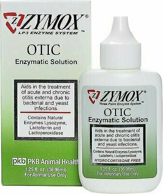 Zymox Enzymatic Ear Solution - Hydrocortisone Free - 1.25 oz - Dogs & Cats