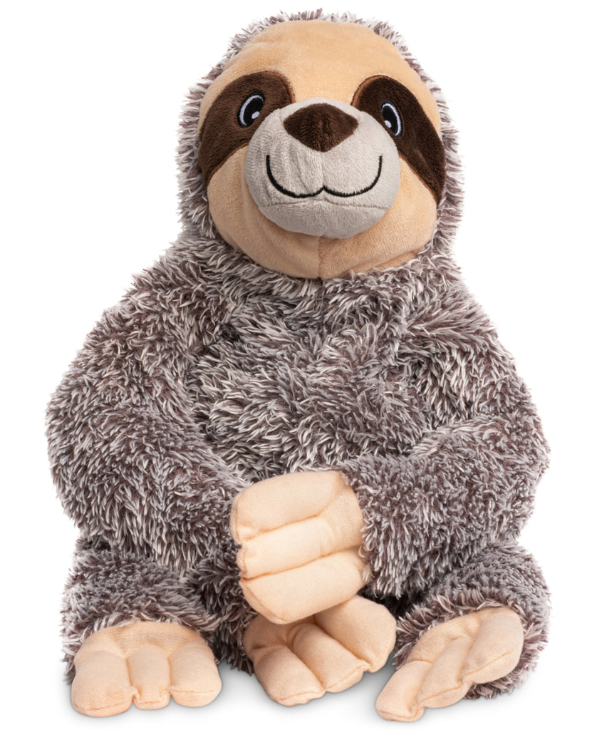 Fabdog Fluffy Sloth Small Dog Toy - Squeaky Plush with Fabtough Lining