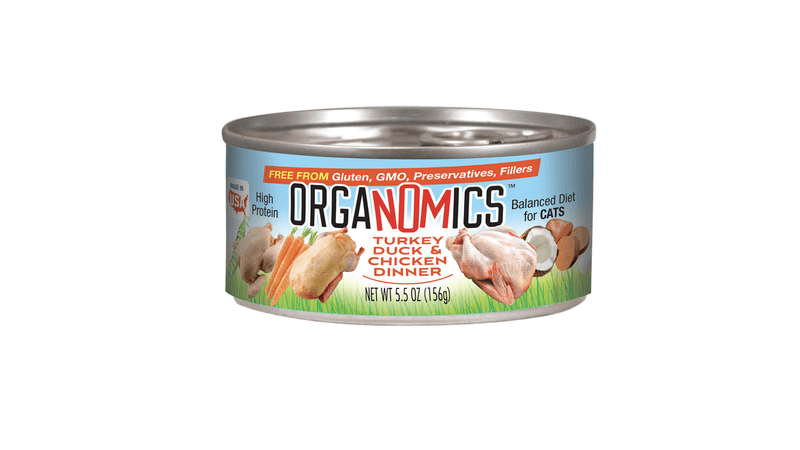 Organomics Turkey Duck & Chicken Dinner Wet Cat Food - 5.5 oz / 156g