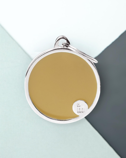 MyFamily Basic Handmade Circle Pet ID Tag - Small Cappuccino Brown