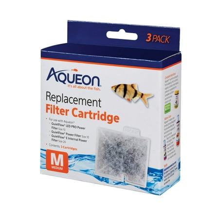 Aqueon Filter Cartridge Medium, 3-Pack - Replacement Filter for QuietFlow Aquariums