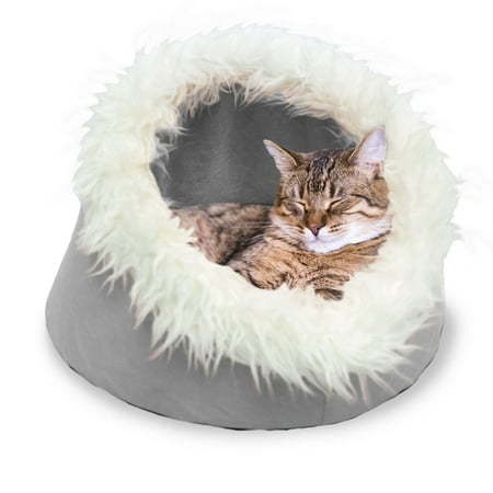 FurHaven Pet Cat Bed  Cat Cave Pet Bed, Tarnished Silver,...