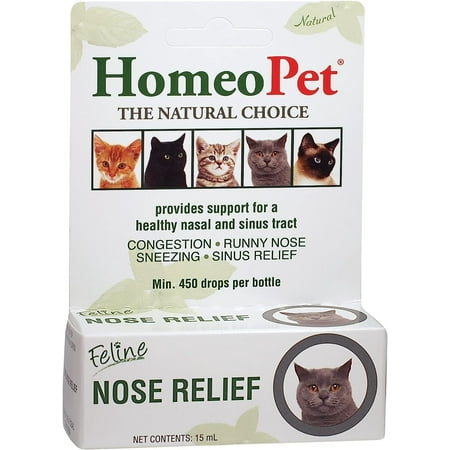 Homeopet Feline Nose Relief 15ml - Cat Nasal & Sinus Congestion, Runny Nose, Sneezing Remedy