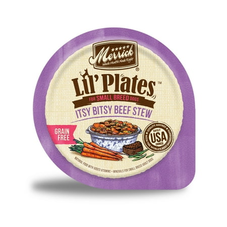 Merrick Lil' Plates Grain Free Itsy Bitsy Beef Stew Wet Dog Food for Small Breeds, 3.5 oz