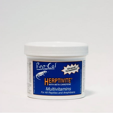 Rep-Cal Herptivite Multivitamin Supplement for Reptiles & Amphibians, 3.3 oz with Beta Carotene