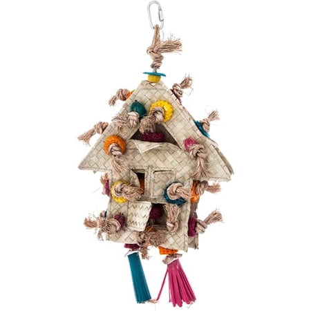 HARI Rustic Treasures Foraging House - Bird Toy - Bamboo, Abaca, Palm Leaves